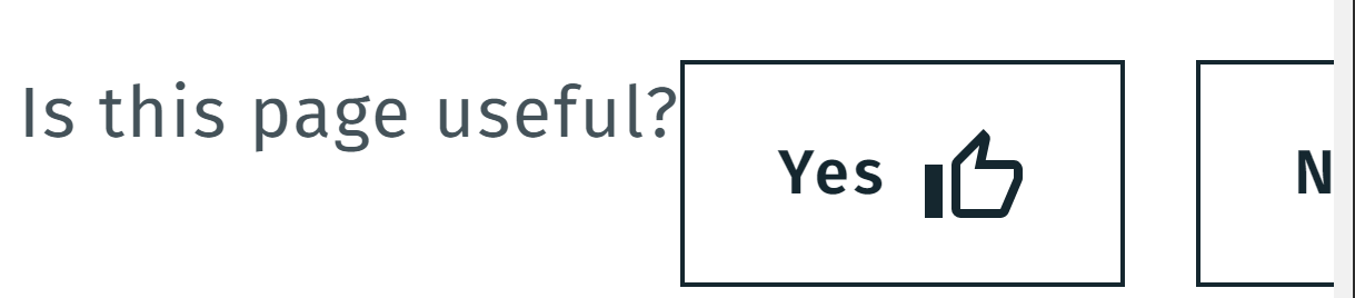 Is this page useful? section - 'No' is off screen