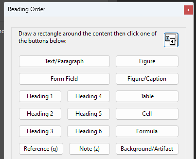 Setting heading level in Acrobat